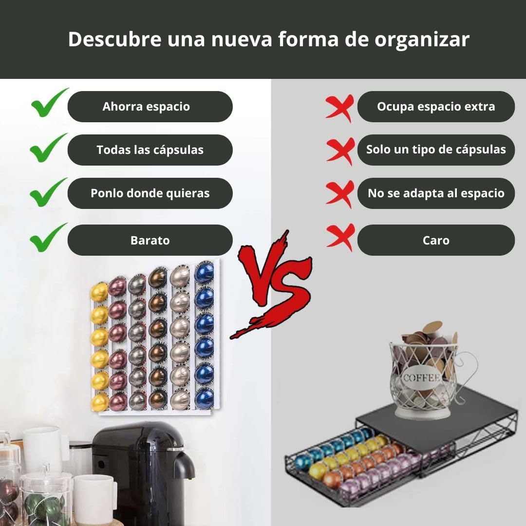 Uchwyt na kapsułki kompatybilny z Dolce Gusto - stojak i organizer na kapsułki Dolce Gusto - dozownik kapsułek Nespresso - pojemnik na kapsułki i organizer do Nespresso (6 czarny)