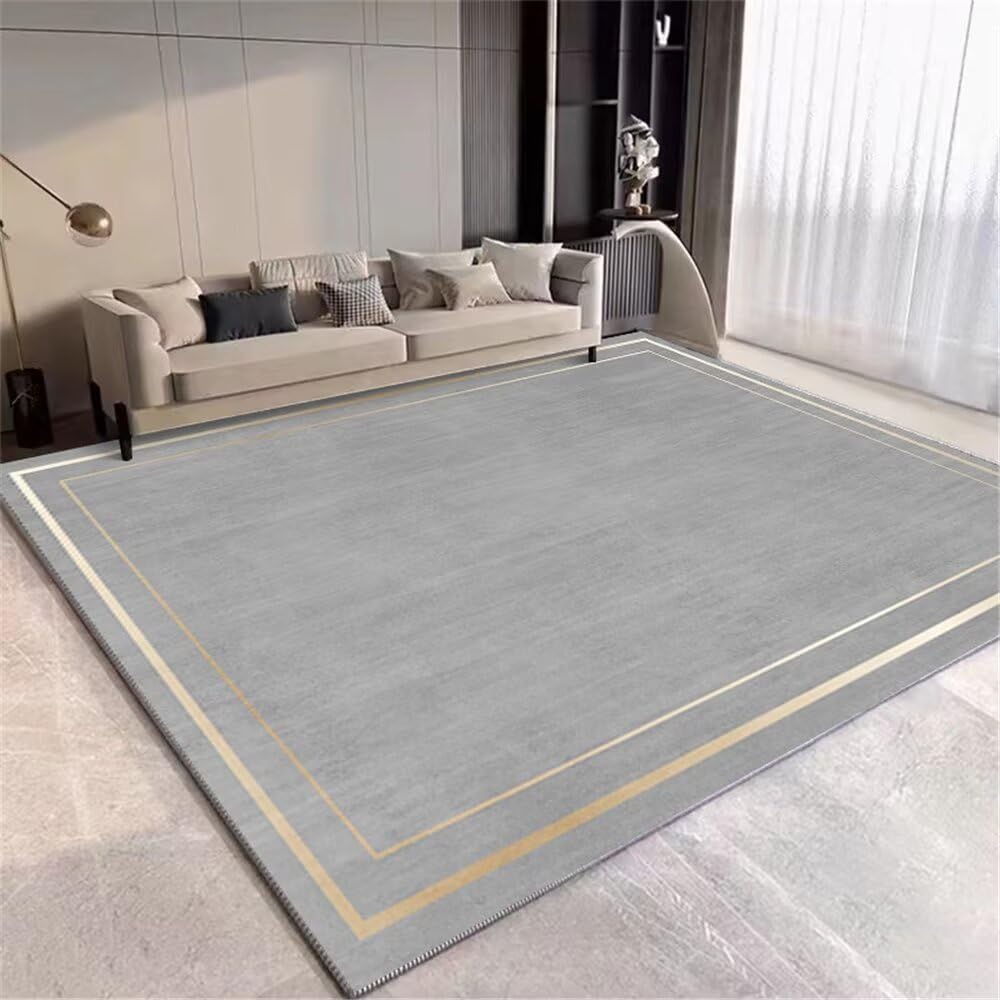 Tapis de passage gris 100x160cm unicolore tapis couloir lavable et moderne