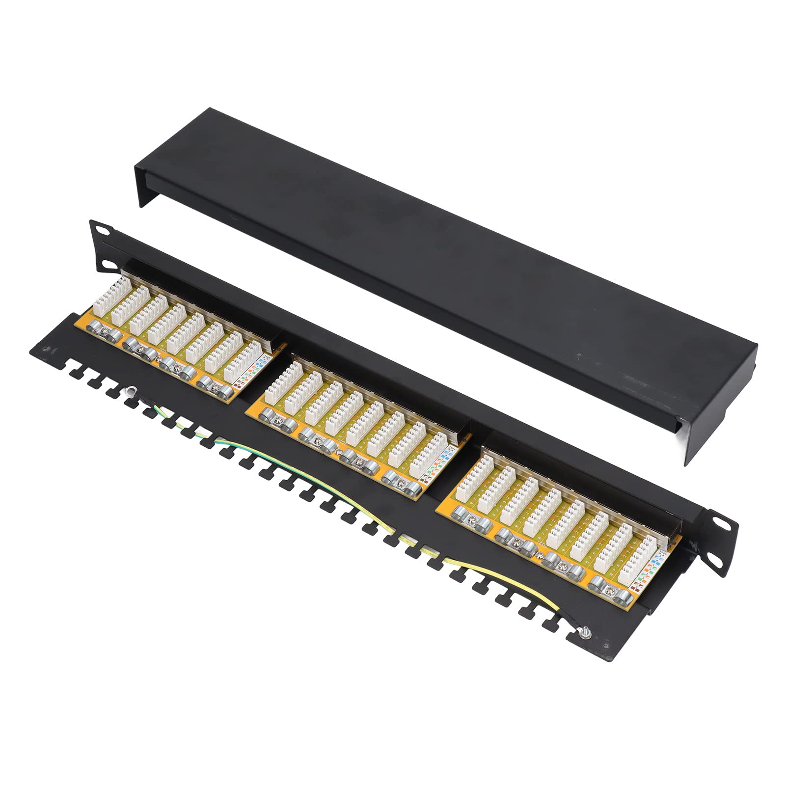 24-portowy Ekranowany Panel Krosowy Cat6 Sieciowy Panel Krosowy RJ45 Łącznik Krosowy z Wymiennymi Wymiennymi Gniazdami