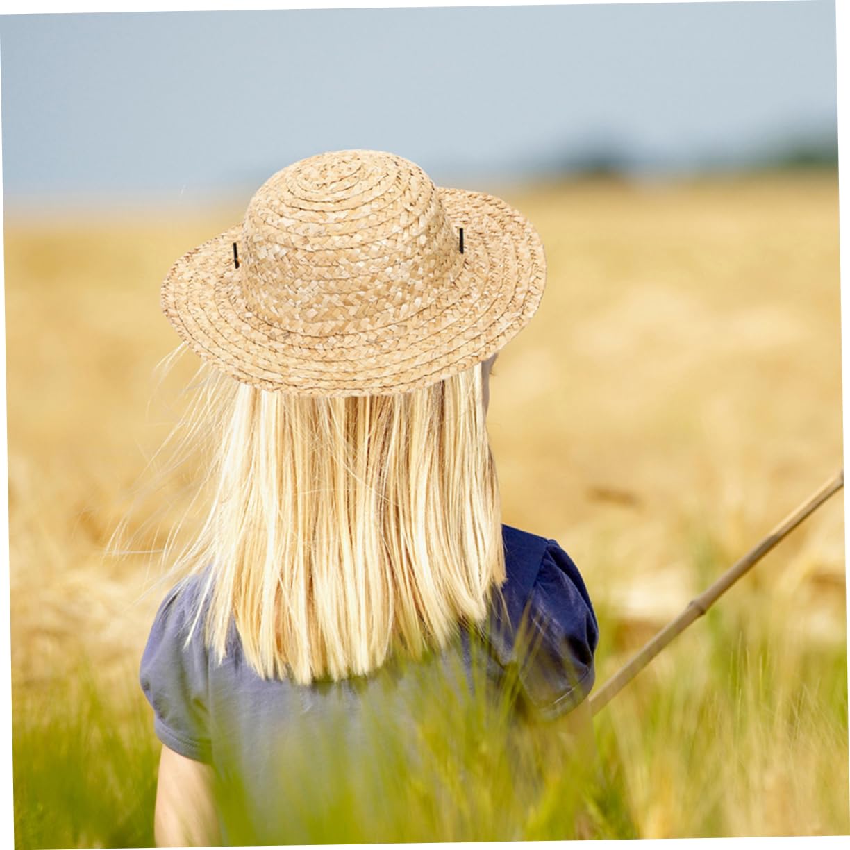 Holibanna Chapeau De Paille Tissé pour Garçon Fille Protection Solaire Large Bord Ajustable pour Plage Et Activités Extérieures Chapeau pour Garçons Et Filles