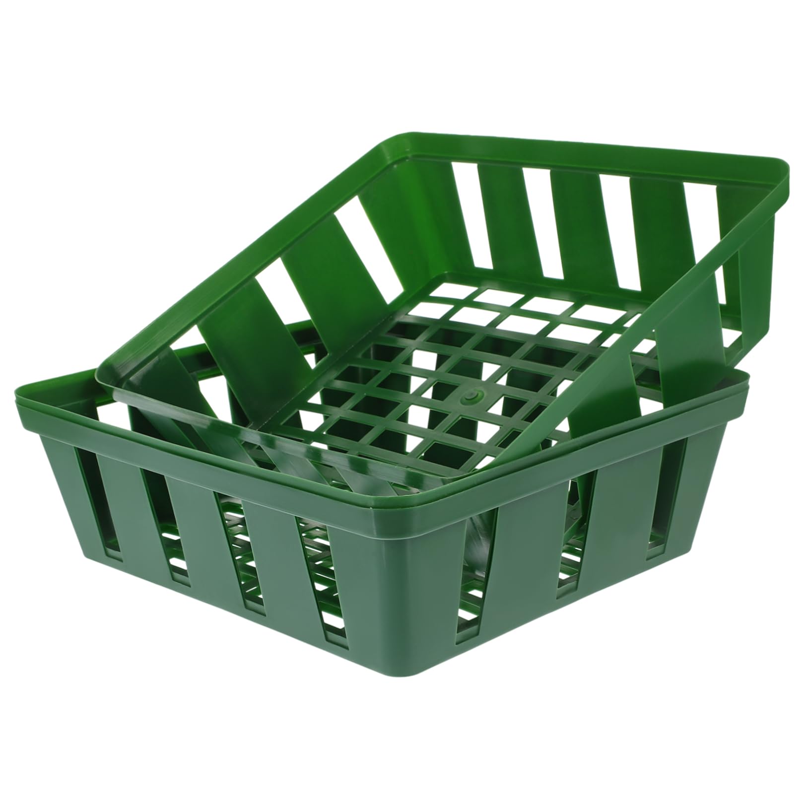 VANZACK Bandeja De Canasta De Plantación Hogar Envase Macetas Maceteros para Bote Ollas De Plántulas Cestas De Siembra Maceta De Vivero De Plantas Páginas Verde 3 Piezas X 4