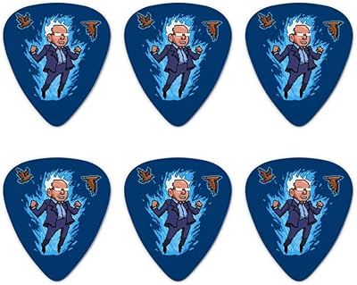 Pixel Super Bernie Sanders With Birds and Fire Novelty Guitar Picks Medium Gauge - Set of 6