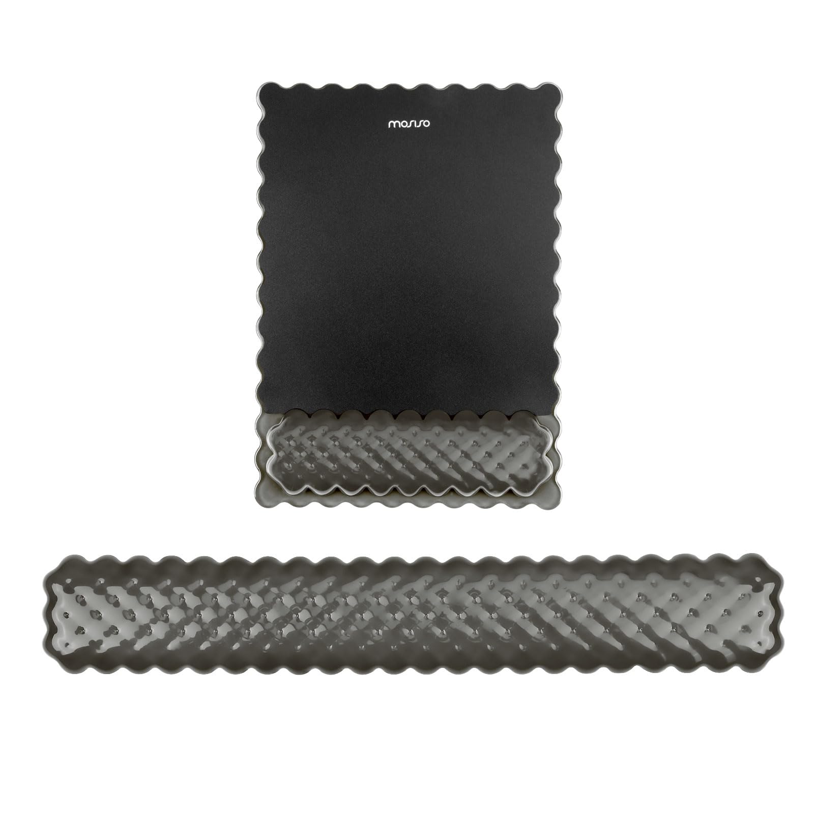 MOSISO Supporto Poggiapolsi Gel Mouse Pad e Tastiera,Tappetino Ergonomico Rettangolare Tastiera e Mouse,Antiscivolo,Morbido e Facile Digitare,Memory Gel Forma Rombo Computer,Laptop,Casa/Ufficio, Nero