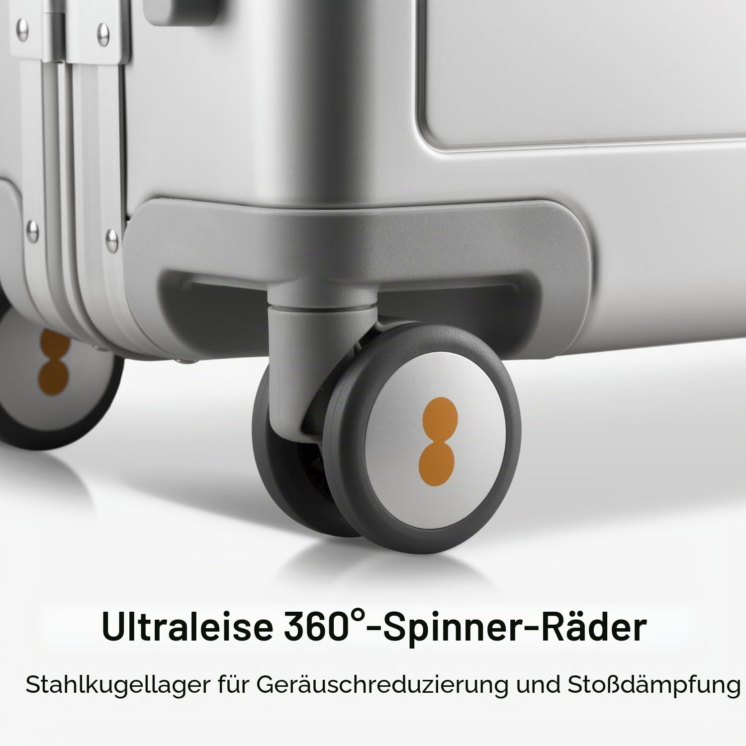 LEVEL8 Koffer Aluminium Handgepäck Koffer Trolley mit Doppelte TSA, Alu Reisekoffer Business Cabin Trolley Hartschalenkoffer Reißverschlussloses Gepäck (55cm,35L,Silber)