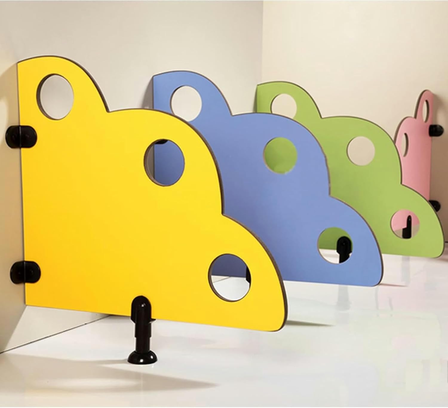 Urinal Screen Toilet Partition, Childrens Cartoon Urinal Divider, Floor-Mounted Urinal Baffle, Urinal Divider Screen Panel (Color : Yellow, Size : 60x30cmx5pcs)