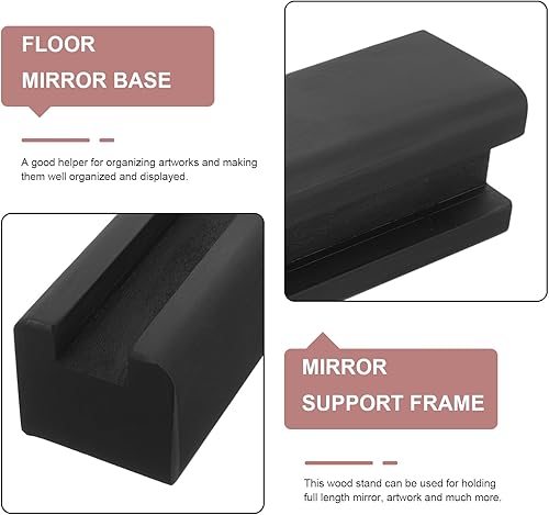 Miniatura 3 de Angoily Soporte de espejo para el hogar, soporte de espejo antideslizante, soporte de madera para tablero de corcho