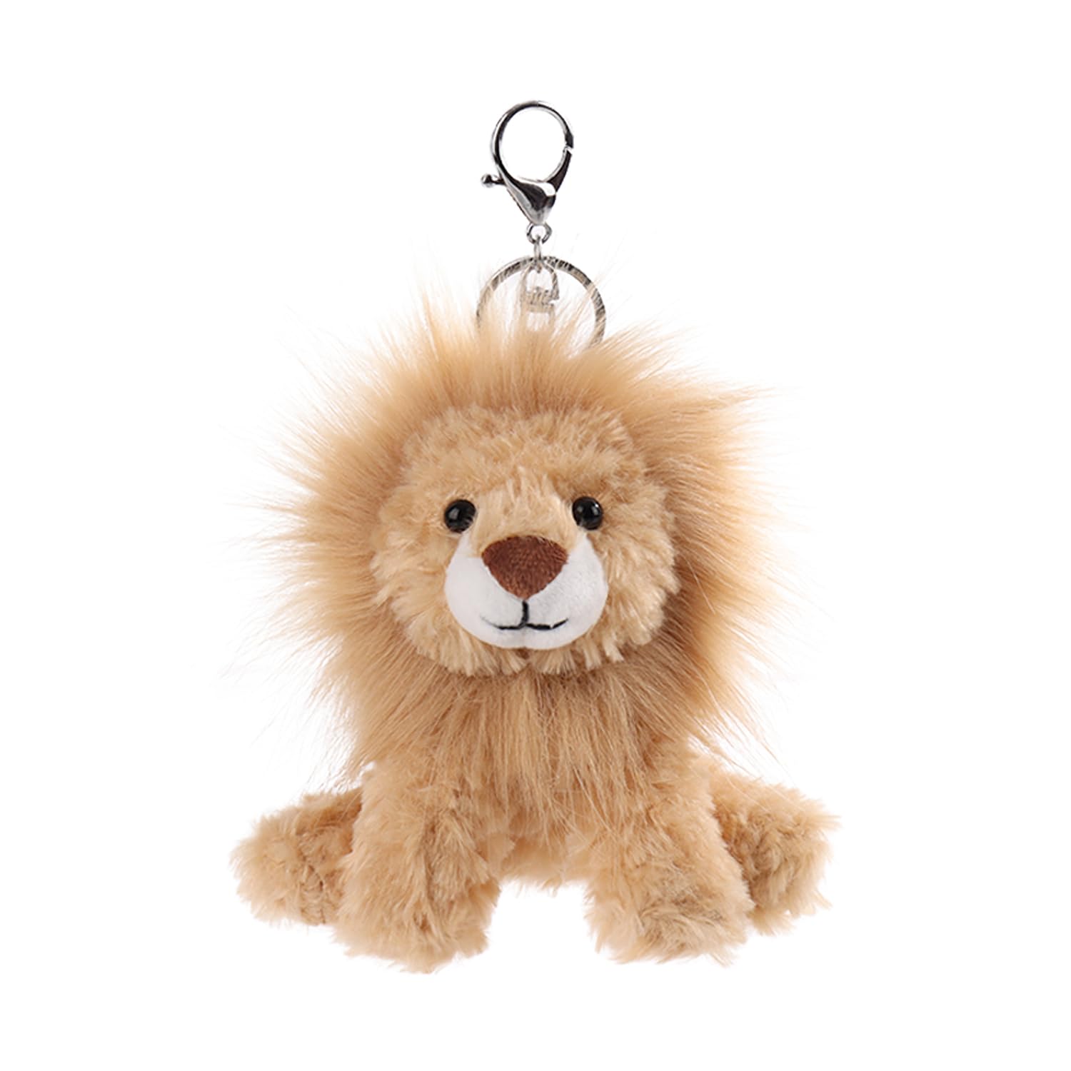 Apricot Lamb Cute Toys Plush Yellow Lion Stuffed Animal Soft Keychain for Kids Bag, Purse, Backpack, Handbag