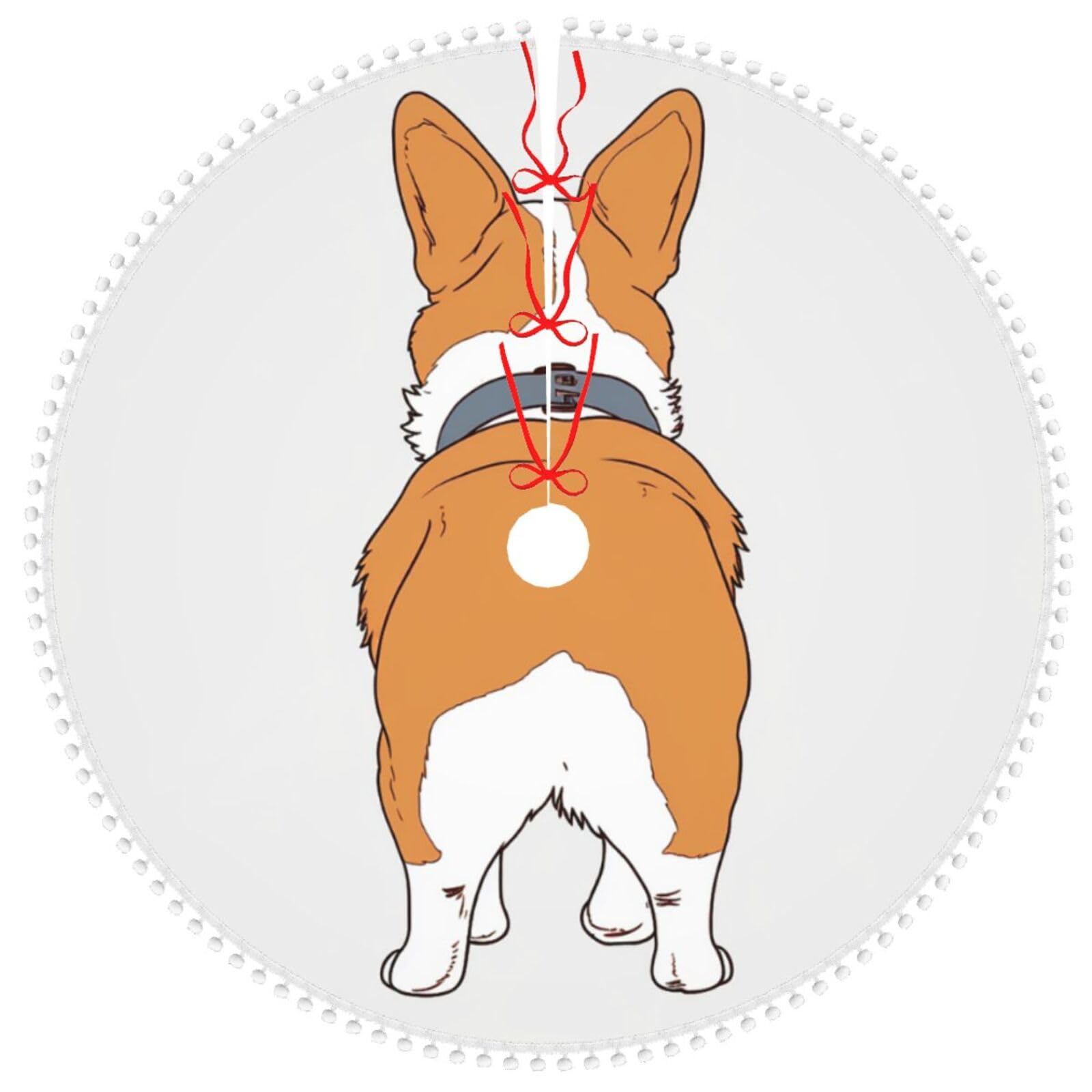 Tapis de sapin de Noël imprimé corgi, le cadeau idéal pour gâter le salon