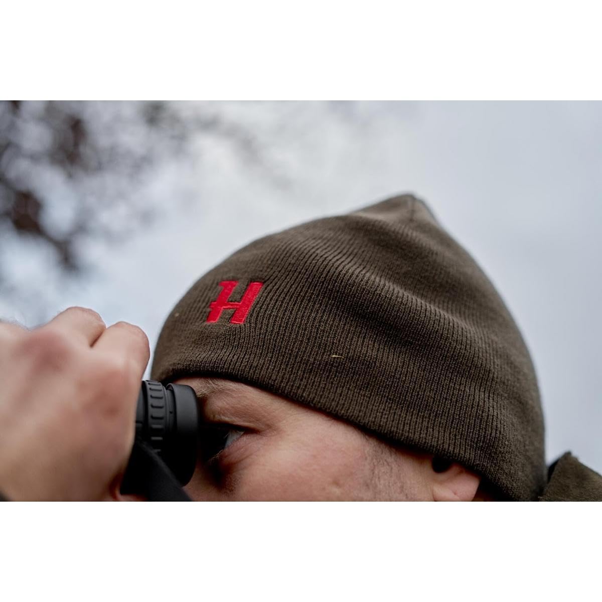 Harkila Aspire - Gorro reversible, color marrón y rojo