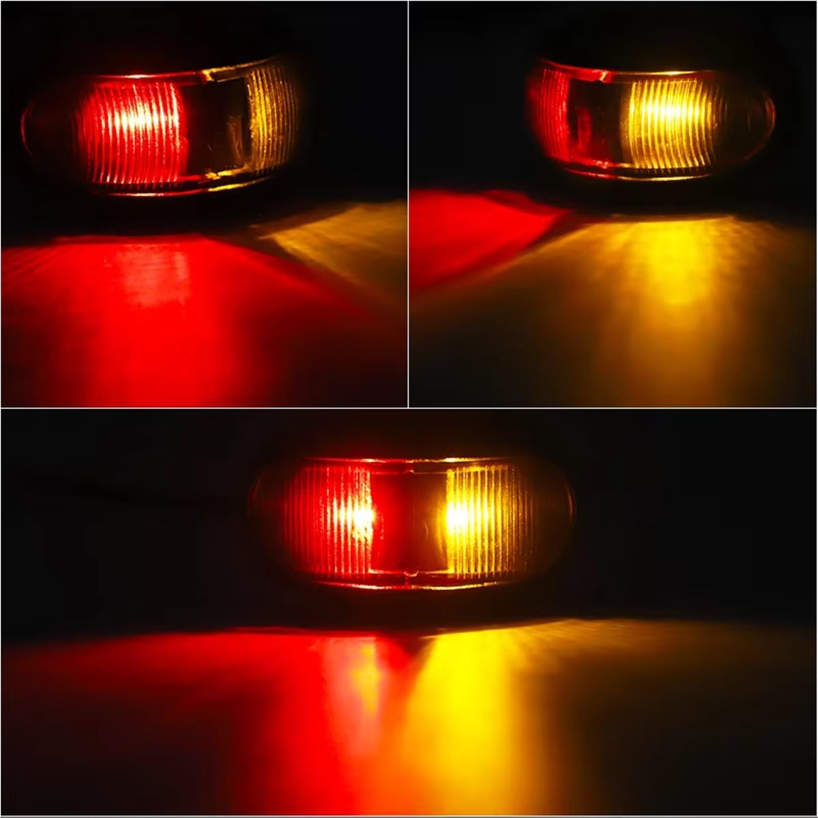 Marcador lateral 2 4 Luces LED Laterales Rojas Y Amarillas Para Camión Luz Trasera Advertencia Caravana Remolque Autobús Furgoneta Tractor Intermitentes Laterales(4pcs)