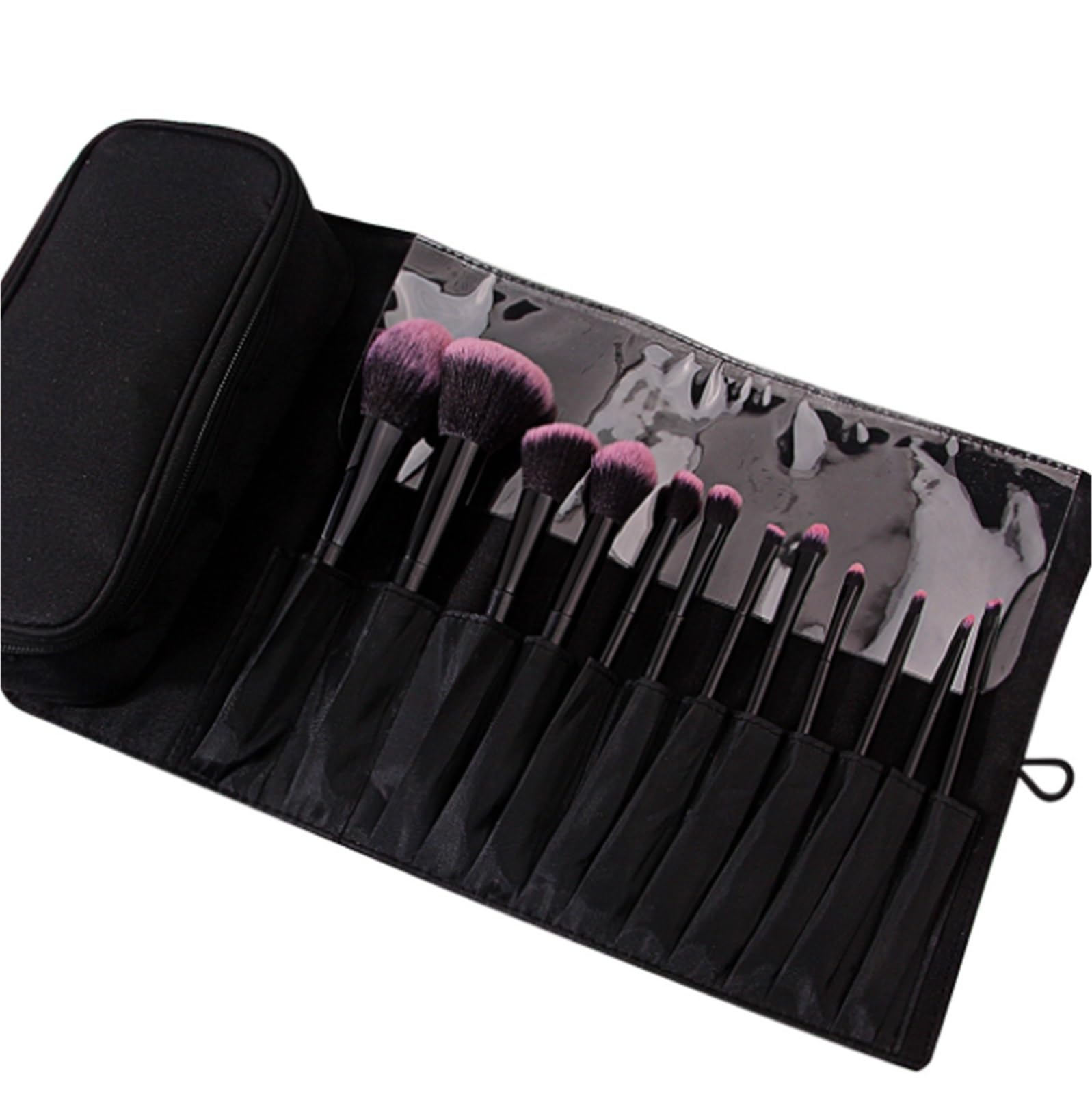 Set di Pennelli per Trucco Set Di Pennelli For Il Trucco, 12 Pezzi Di Pennelli For Ombretto, Fondotinta, Cipria, Correttore Ecc. Pennelli da Trucco per Occhi(Black)