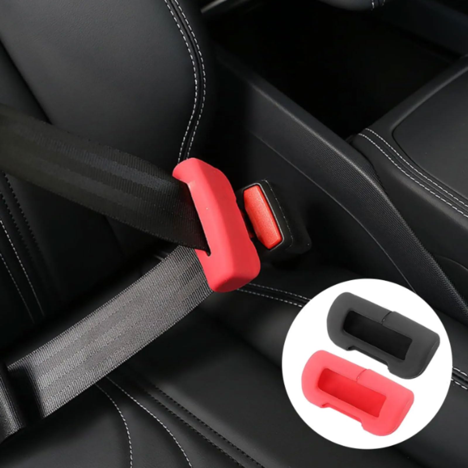 2 Protège-boucles De Ceinture De Sécurité En Silicone – Couleurs Assorties, Pour Voiture, Confort Et Protection