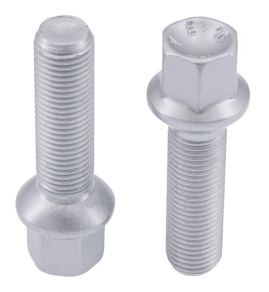 Levando 20 sztuk śrub do kół M14 x 1,5 długość trzpienia 50 mm R13 D = 26 mm SW17 – zestaw śrub do kół pasujących do modeli Audi A, VW Golf, Passat, Polo, UVM, kolor srebrny