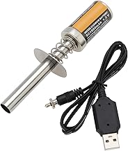 Create idea 1 Set 1800 mAh Nitro Glow Plug Rechargeable Lighter with Charger DC 3.7 V 300 mA for Nitro Gas Engine Compatible with 1/8 1/10 RC Car