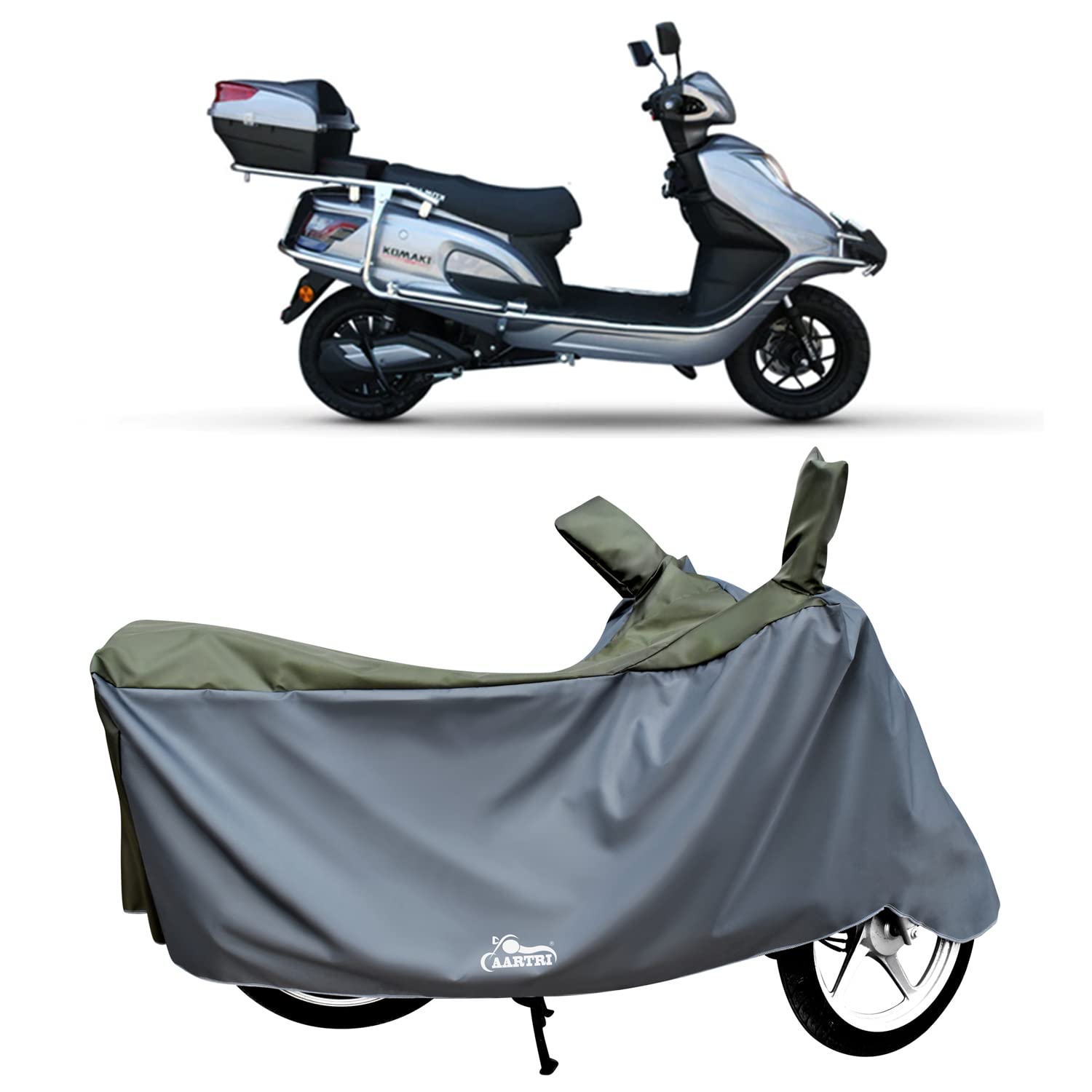 DROHAR Body Cover for Komaki TN-95 (BS -2,3,4,6) Legitimate Waterproof UV Protection,Dustproof Body Cover(Life TIME Strip Olive)