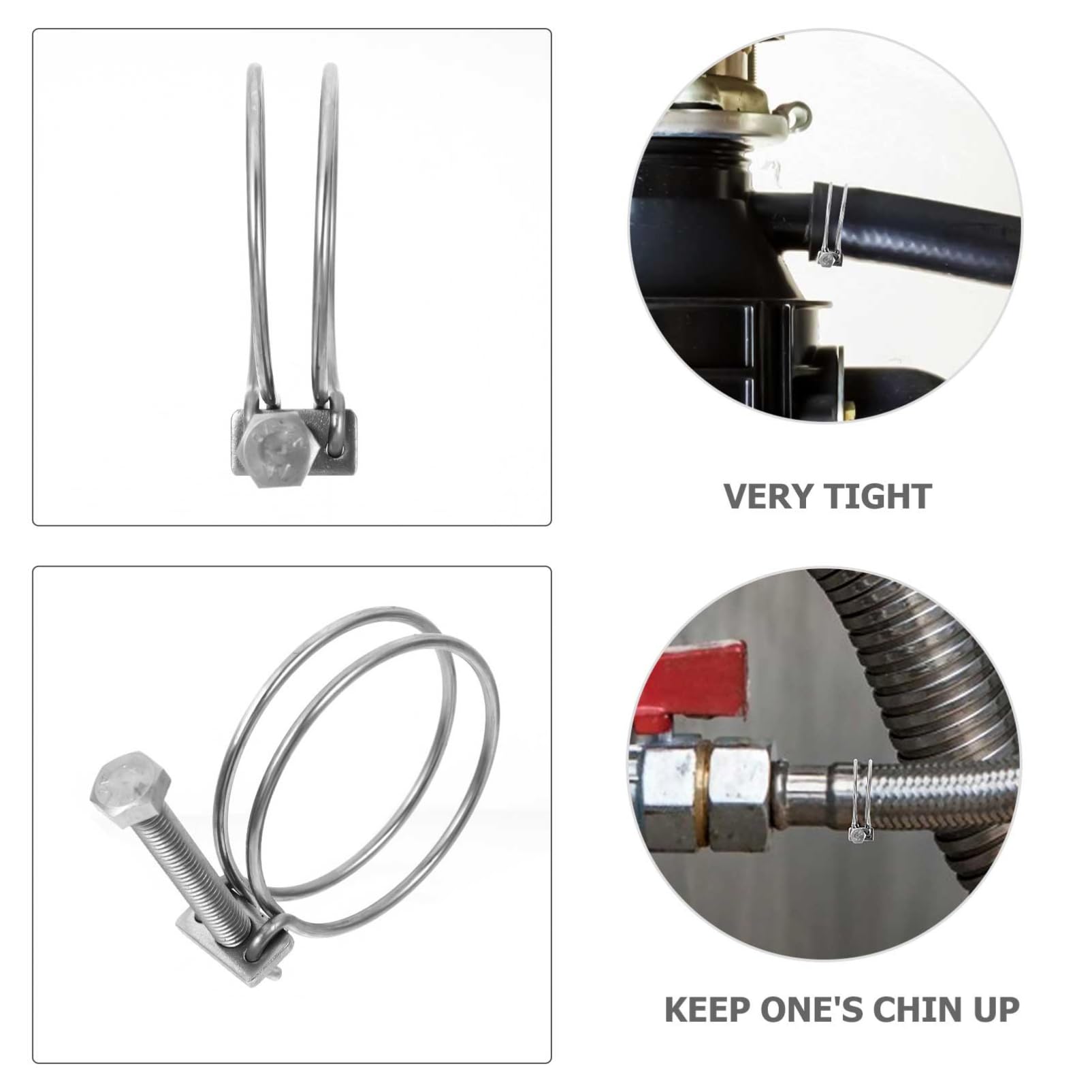 SOLUSTRE 4 Pcs 1 Hose Clamp Pipe Clamps Sturdy Pipe Clips Fire-fighting Pipe Clips Duct Clamp Sturdy Clips Fire-fighting Pliers Fire-fighting Pipe Hoops 304 Stainless Steel Silver