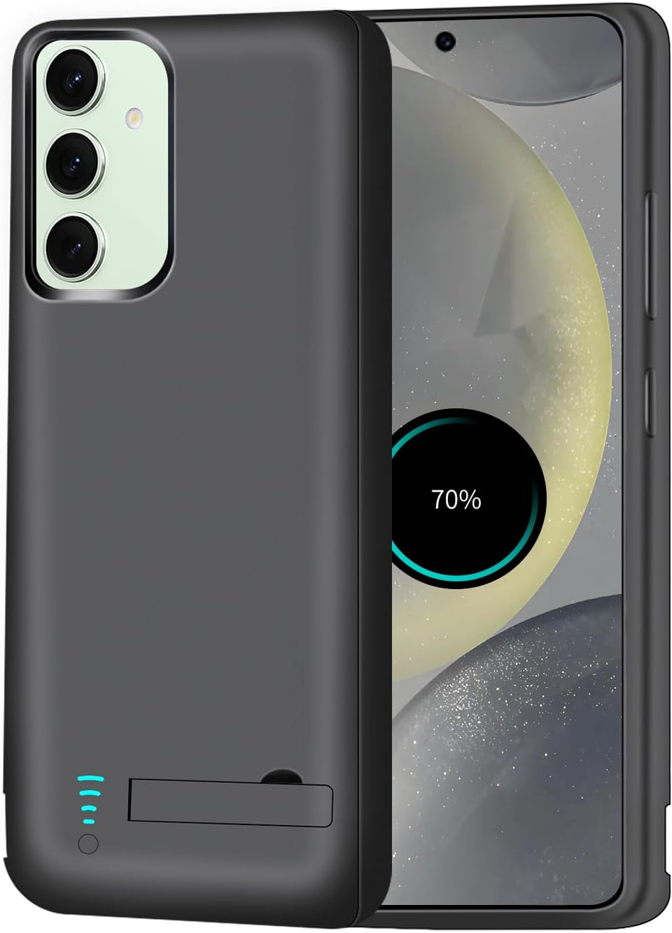 RUNSY Battery Case for Samsung Galaxy S24+ / S24 Plus, 5000mAh Rechargeable Extended Battery Charging Charger Case, Add 100% Extra Juice, Not Compatible with S24 or S24 Ultra (6.7 inch) Black