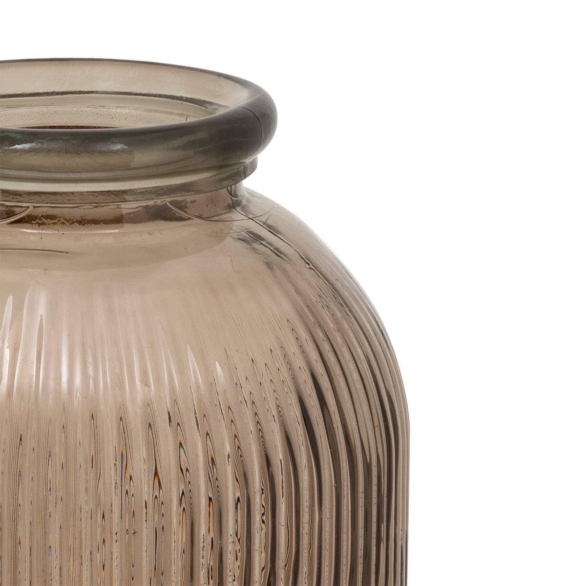 Vase Haut strié en Verre recyclé Marron H 72 cm - Atmosphera