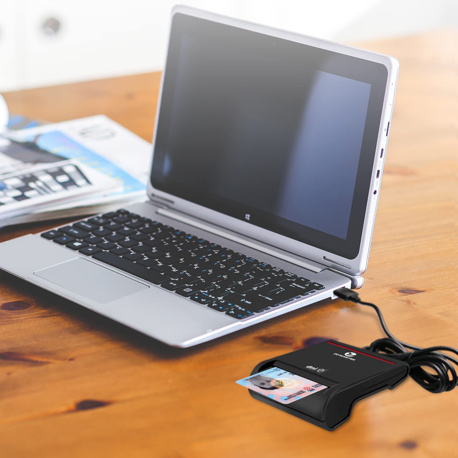 ZOWEETEK Lector dnie electronico,Lector de DNI,Compatible con Todas Las Tarjetas de DNI