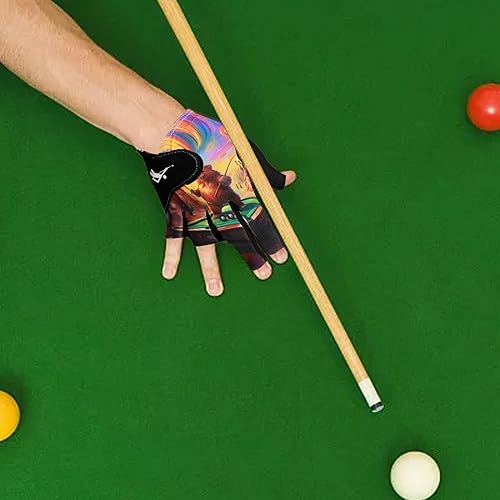 Miniatura 2 de Guantes de billar ajustables y transpirables  Guantes de billar de tres dedos, guantes de billar para mano izquierda y derecha, cómodo protector de