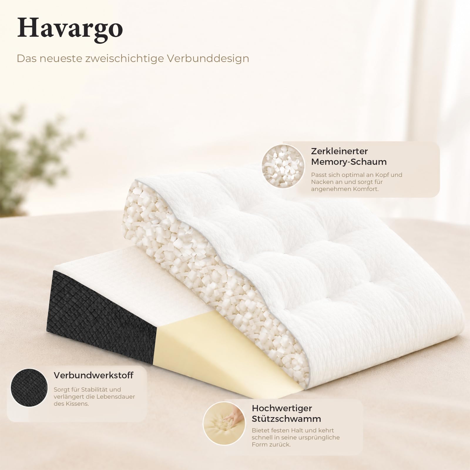 Cojín cuña para Cama y sofá, Doble Capa de Espuma viscoelástica para Leer, Almohada de Lectura, Cuña Antireflujo, Cojín ortopédico para la Cama para reflujo y apnea del sueño