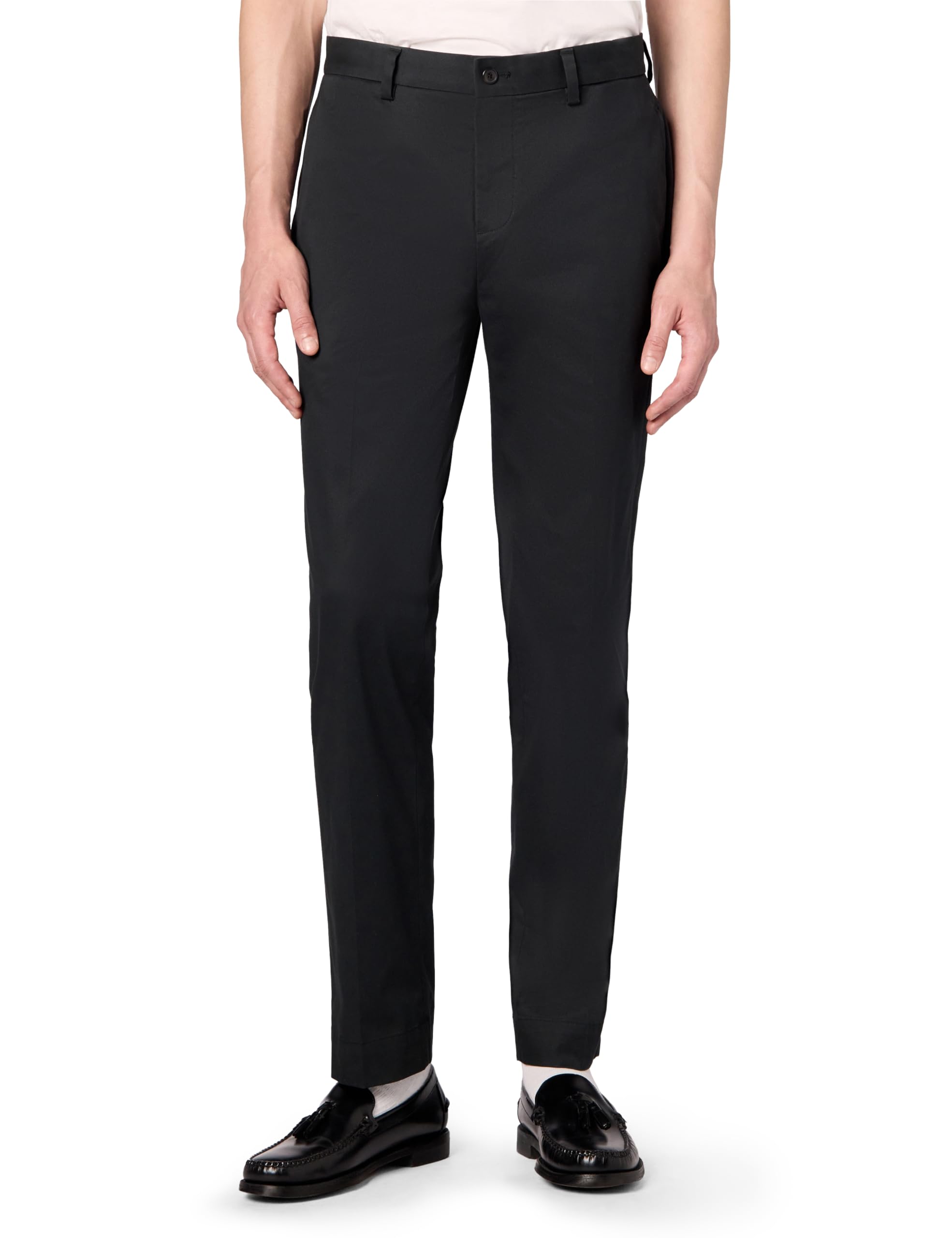 Brooks Brothers Men's Regular Fit Stretch Lightweight Advantage Chino Pants, Black, 40W x 34L