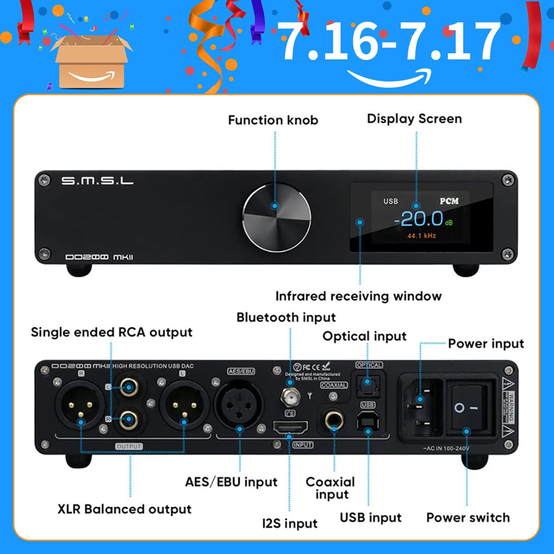 Amazon.co.jp: SMSL DO200 MKII バランス MQA DAC、OPA1612*5 XMOS