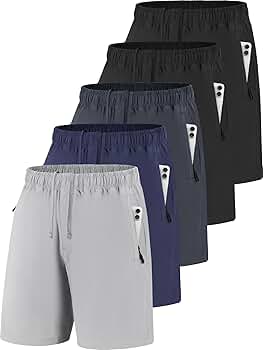 POVWVPY Men Running Athletic Shorts, Quick Dry 7 inch Inseam