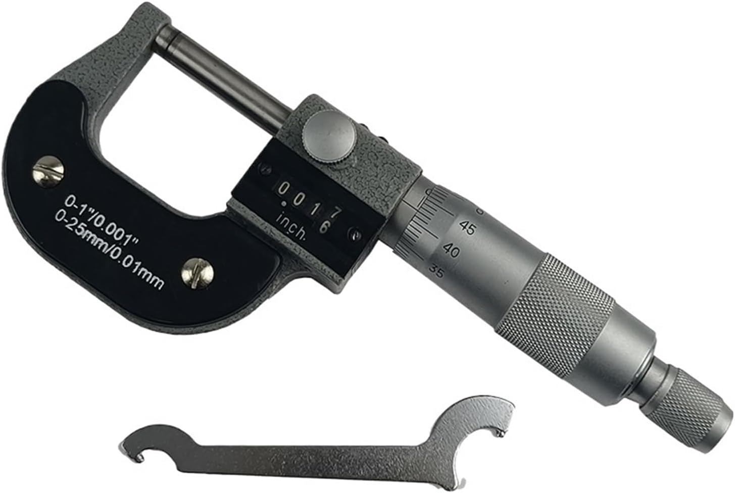 0-25/0-1” 0.001”25-50mm Outside Micrometer with Counter Read Digital Micrometer Counter Micrometer Thickness Gauge Tool(25-50MM)