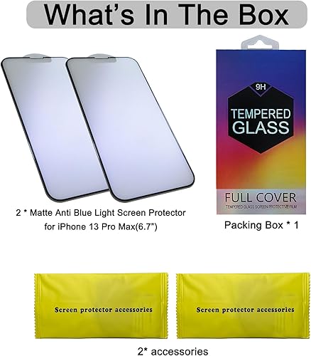 Miniatura 7 de Paquete de 2 protectores de pantalla mate anti luz azul para iPhone 13 Pro Max/iPhone 14 Plus, antirreflejos, bloqueo de luz azul, protección