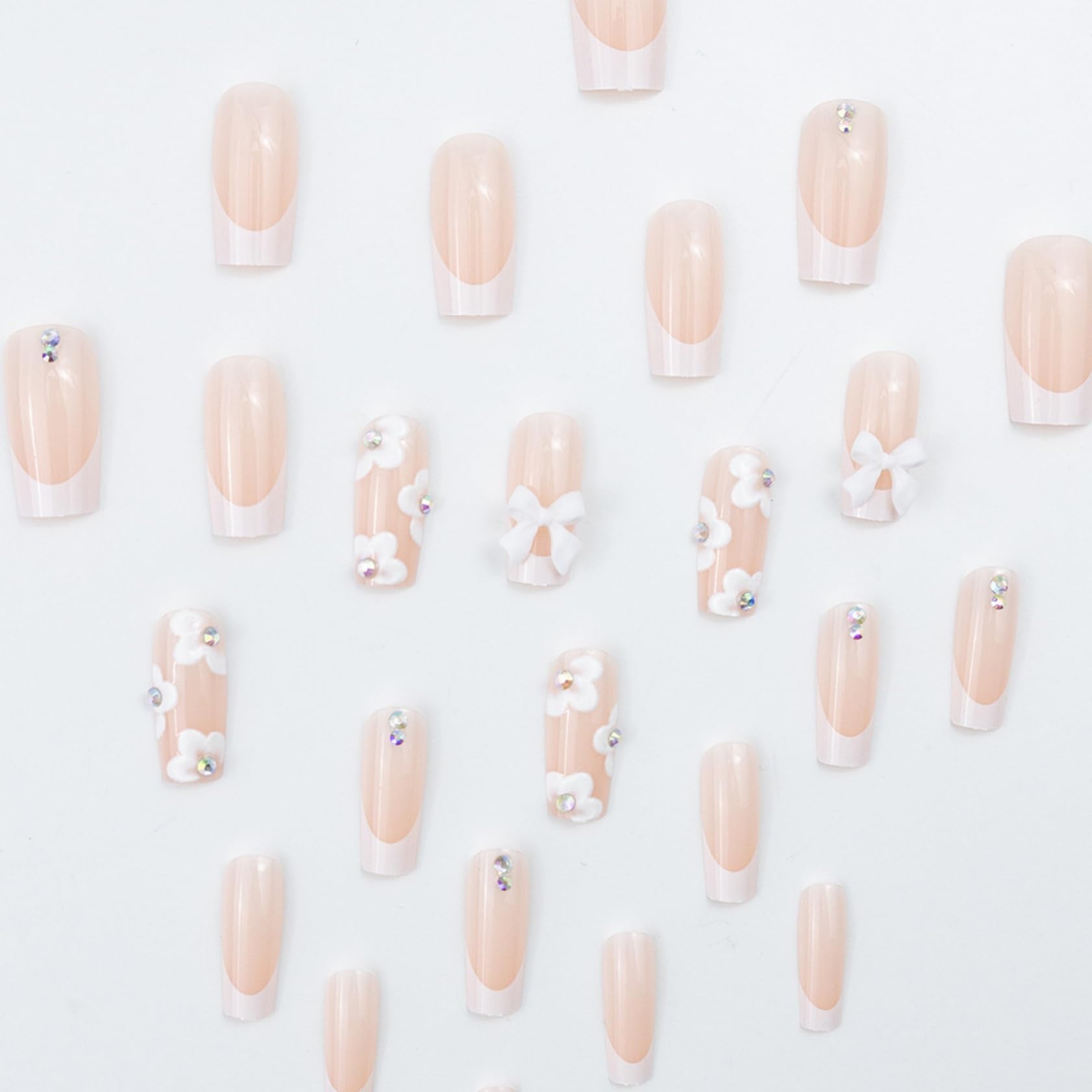 Künstliche Fingernägel Im Ombré-design Mit 3d-blumen Und Gold_voghion.com