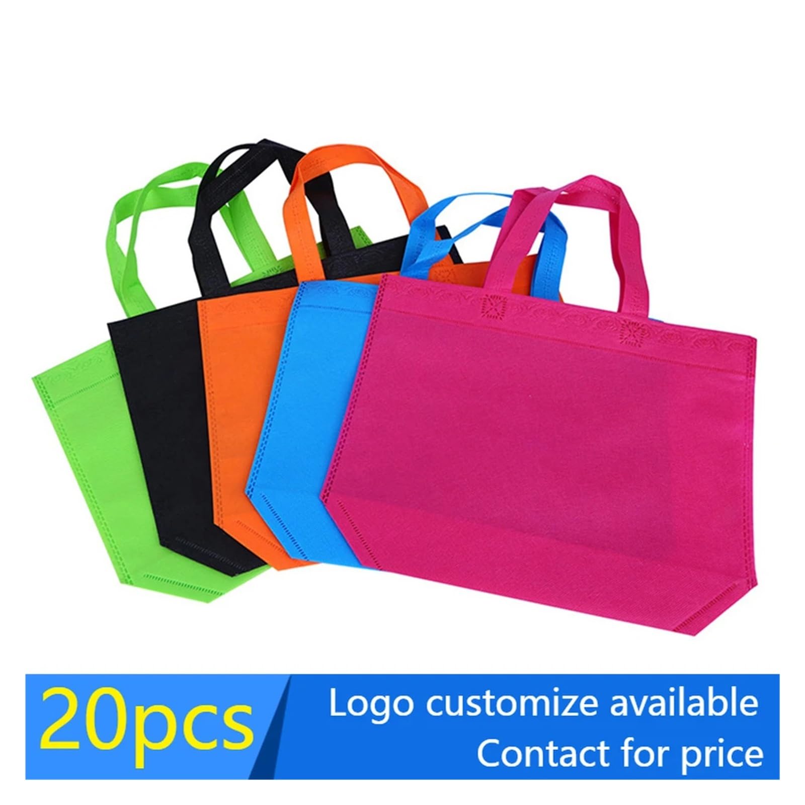 Bolsas Tela Tote de bolsas de compras de bolsa no tejida de 20 piezas
