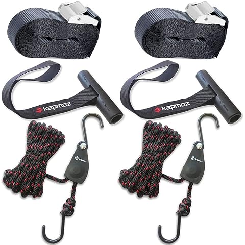 Kayak Tie Down Straps Quck Hood Loops Car Top Roof Rack Lashing Cam Buckle Strap Cover