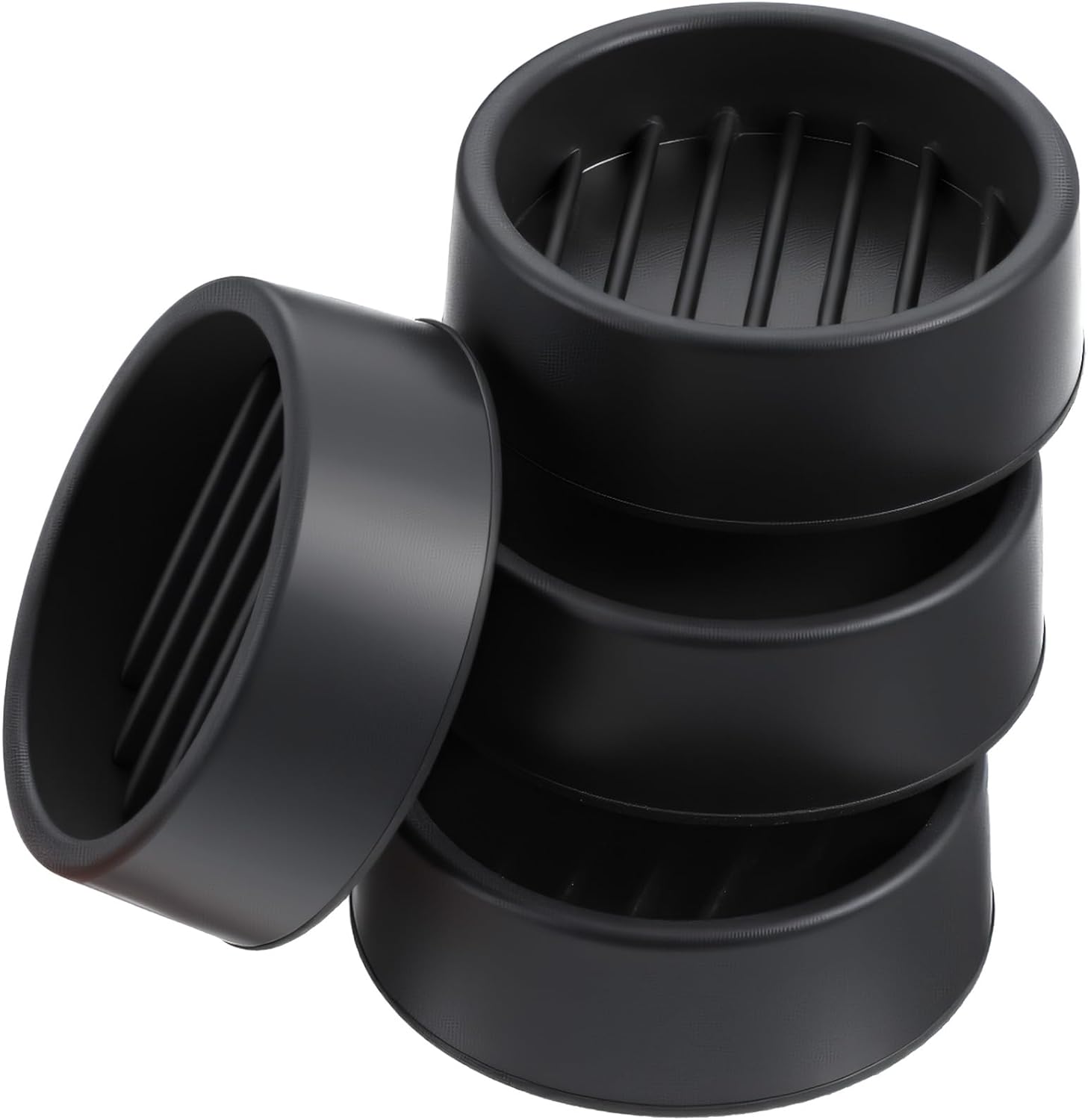 1.5x1.5 Round Rubber Furniture Caster Cups, Bed Leg Pads Non Slip, Non Slip Anti Skid Floor Protectors, Furniture Pads Bed Stopper with Grip for Hardwood Tile Laminate, 4 Pack