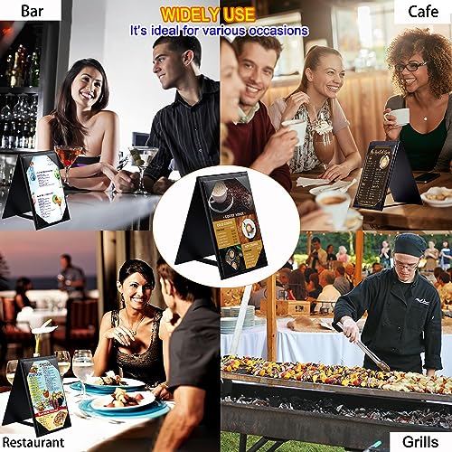 leather table tent leather menu holder sign display black menu covers for cafes bars or restaurant for 57 inch menus 1 pack57 inch
