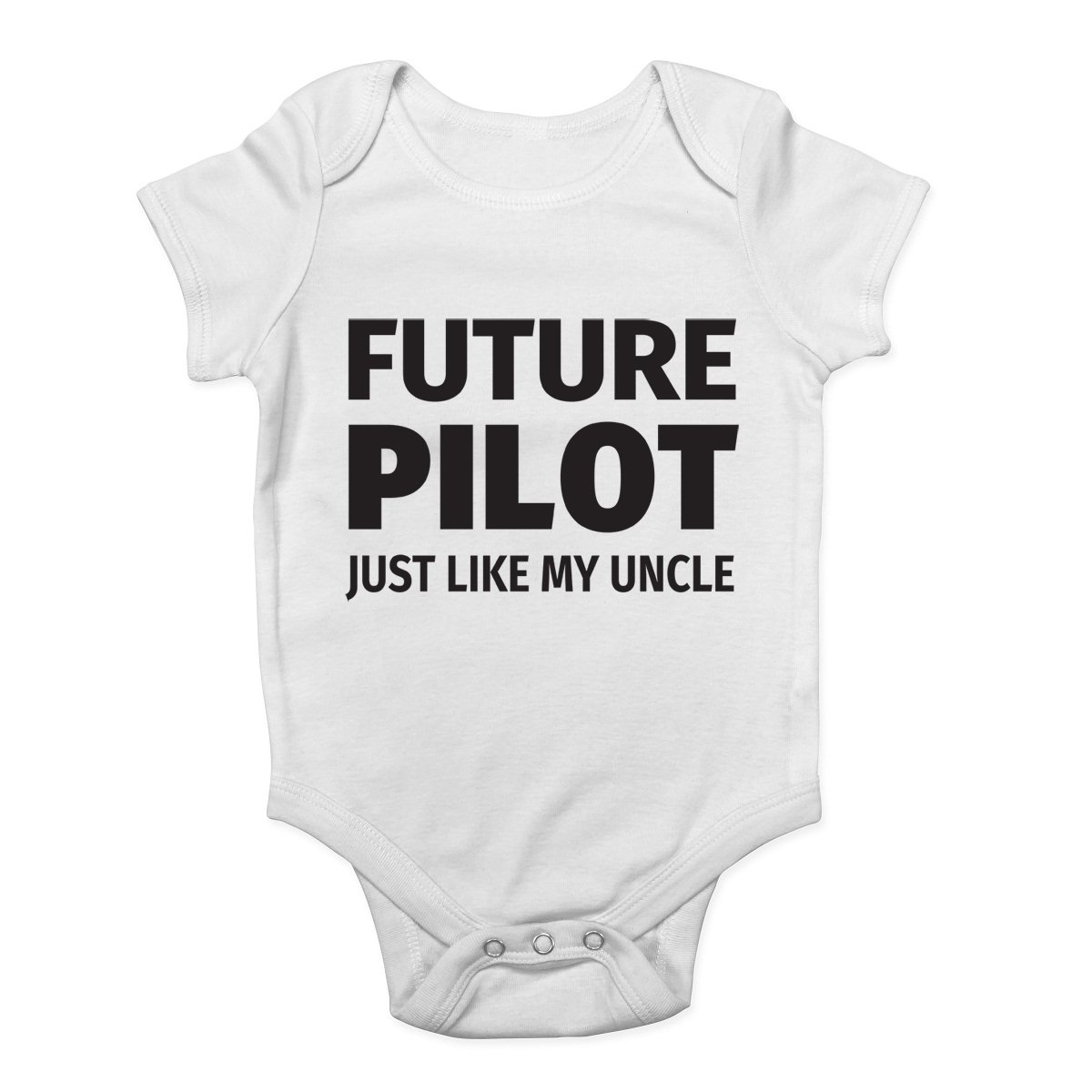 Future Pilot Just Like My Uncle Cute Boys and Girls Baby Vest Bodysuit White