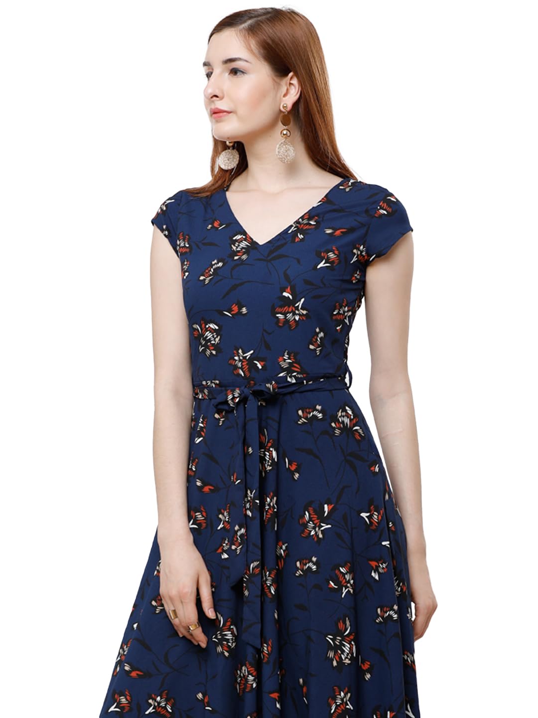 Women's Short Sleeves V-Neck Printed Dresses | Stylish Dresses | Casual Dresses-image-8