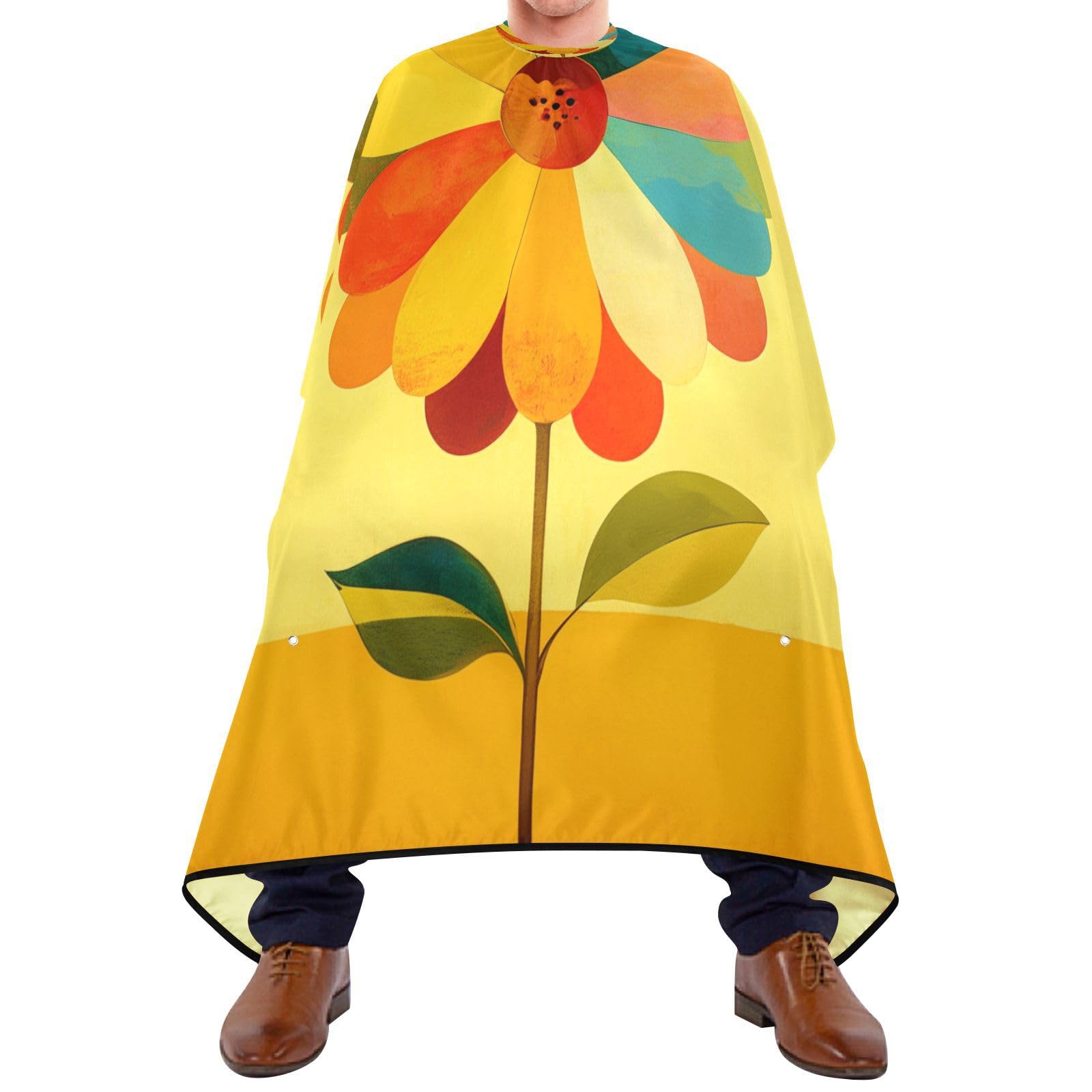 Kigai Colorful Flower Hair Cutting Cape for Men & Women Waterproof Barber Cape Professional Hairdressing Salon Styling Apron with Adjustable Closure Snap