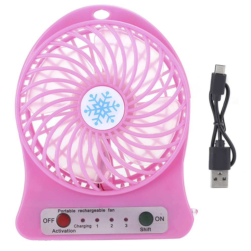 Annadue Table Fan, 1200mAh with Three‑block Wind Adjustment, Air Circulator, for Bed Desk(red)