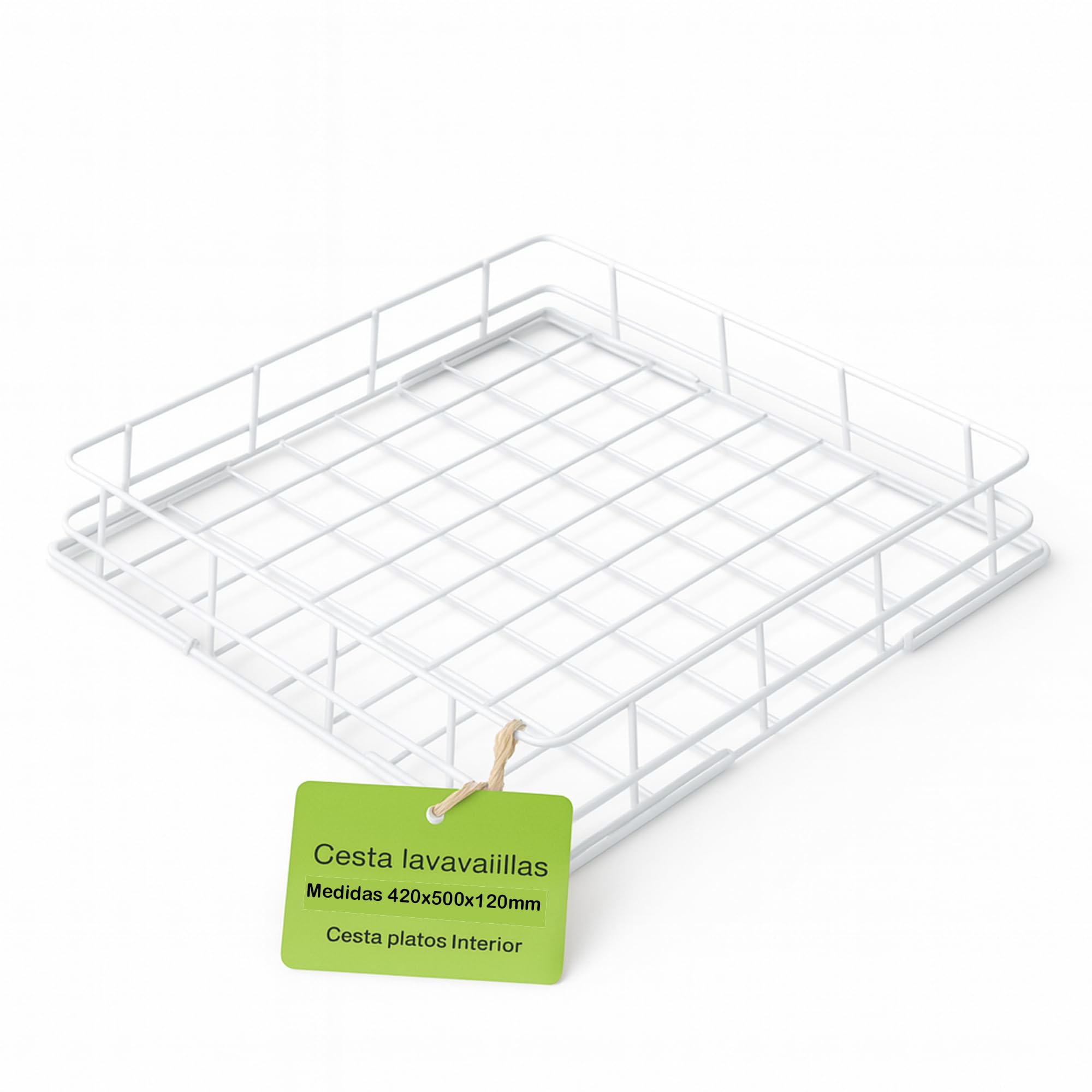 Cesta Platos 420x500x120 Alambre Plastificado Blanco 3502030 Lavavajillas Industrial Recambio Profesional compatible con Jemi GS 8 y Linea Blanca LC2000