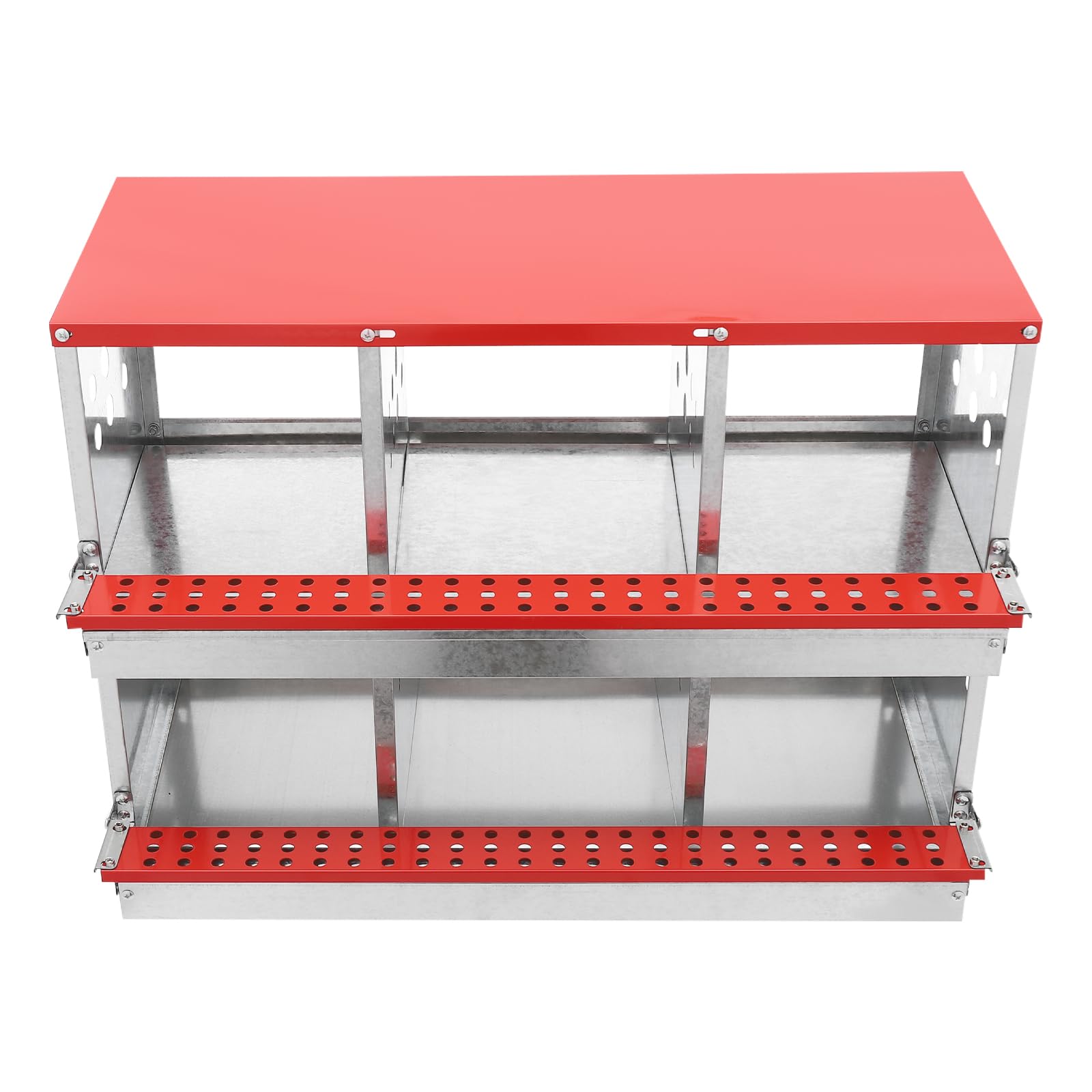 Pondoir à Roulettes 6 Cases Pour Poules - Capacité 50 Kg, Aéré, Ramassage Facile Des œufs