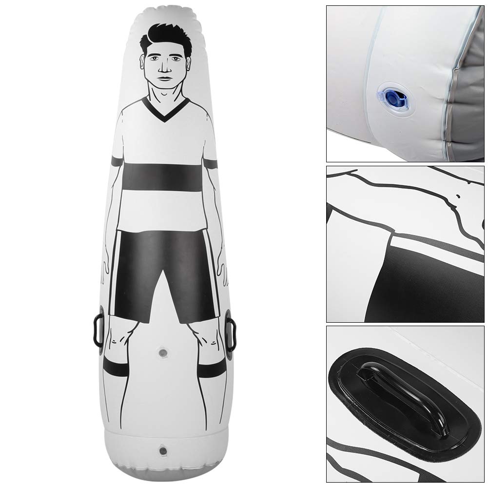 Mannequin Gonflable en PVC, équipement d'entraînement de Dribble de Football Blanc de 175x50cm pour Les débutants de Football(Football-Dummies)