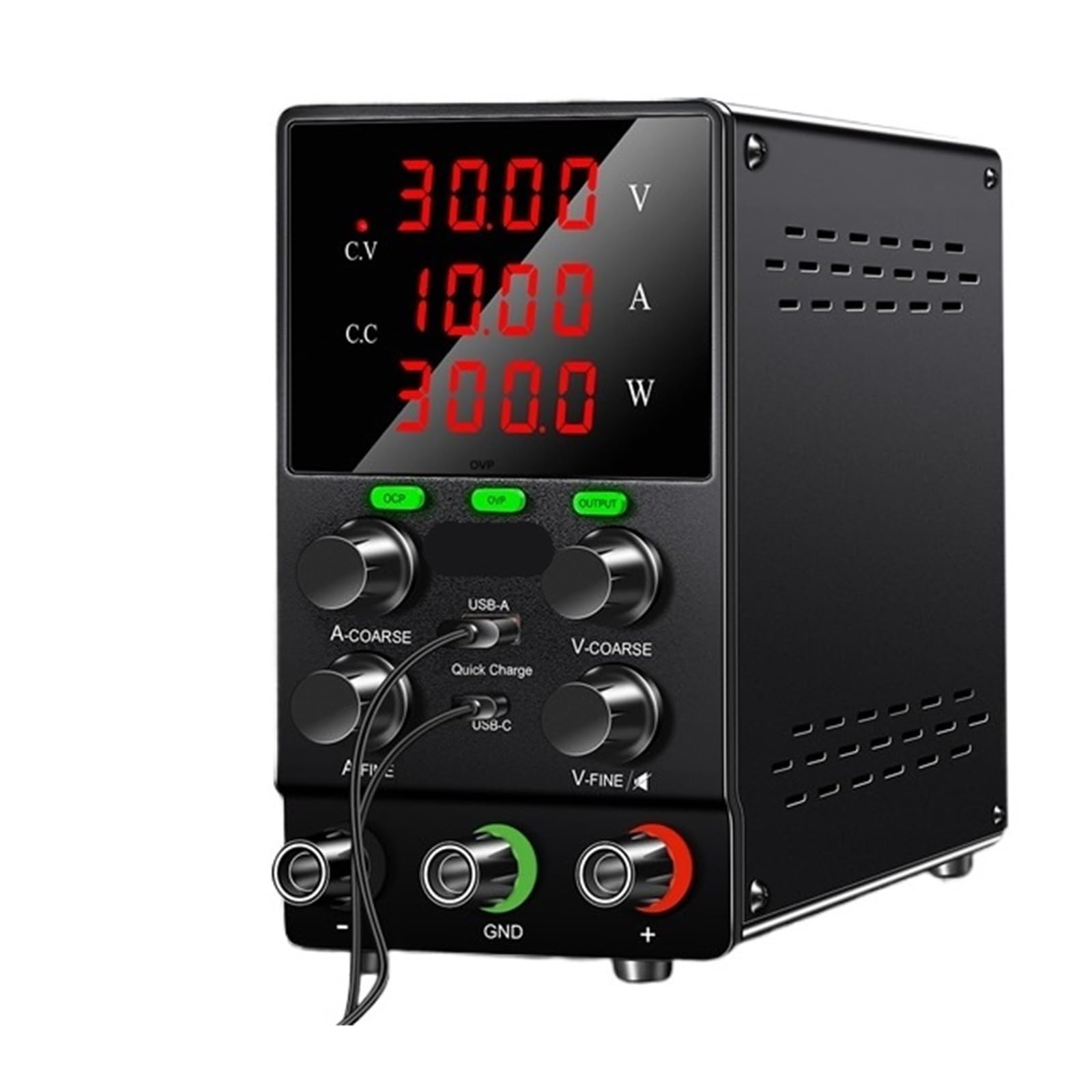 LEOTNNDQ Power Supply 30V 10A 300W Voltage Current Regulator 24V 12V Adjustable power Source(30V 10A,AC 220V)
