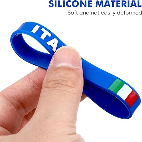 Miniatura 7 de NUOBESTY 30 pulseras de silicona con estampado de bandera de país, pulseras deportivas de silicona para fútbol, pulseras de país, pulseras de