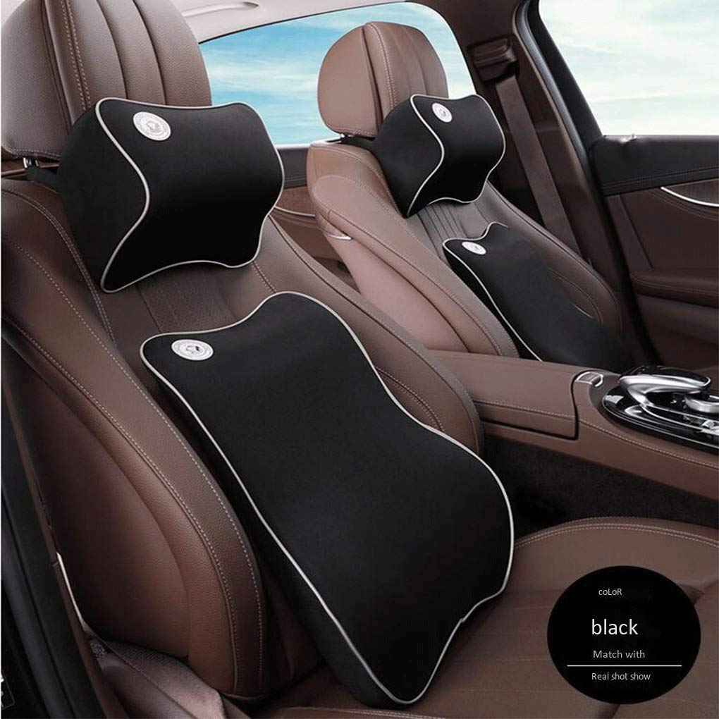 Almohadas lumbares, Almohadas de espuma viscoelástica Cojín trasero Soporte lumbar for la silla de la oficina en el hogar del automóvil, alivia la ciática de la espalda y el dolor del coxis(3-P