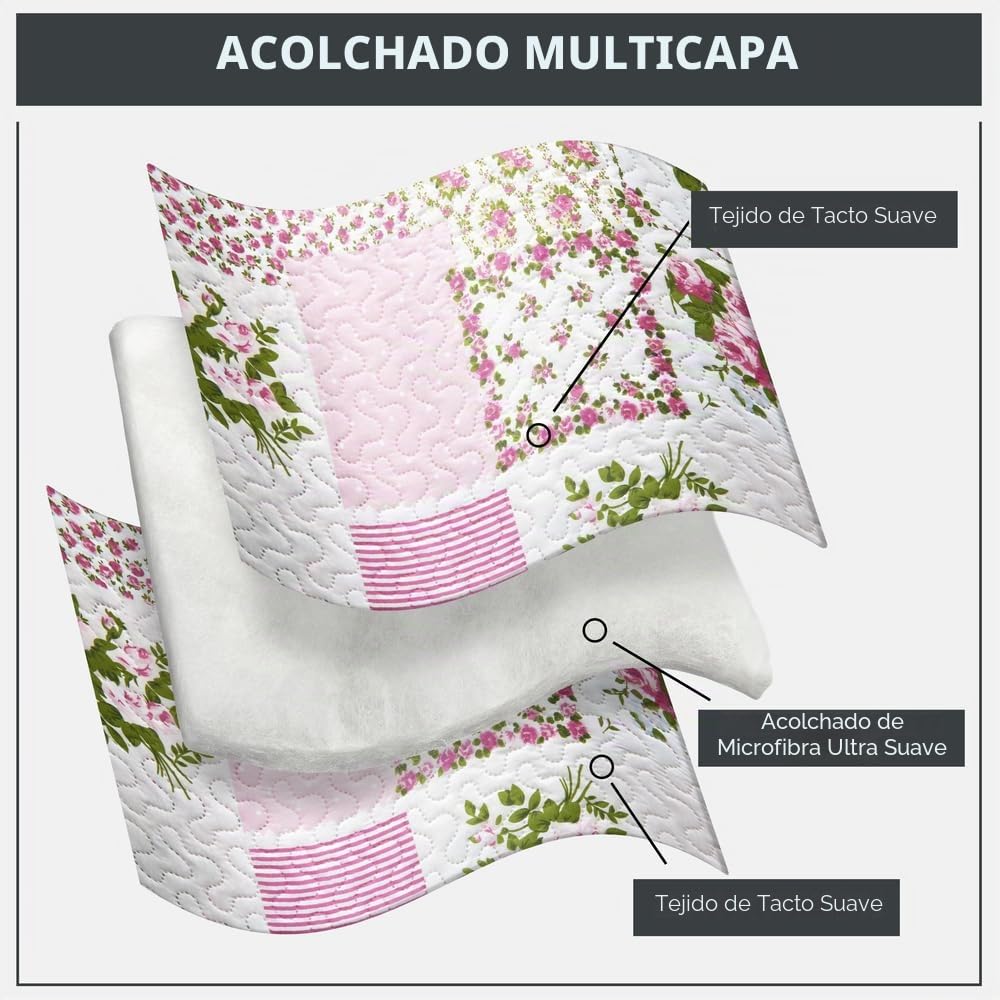 Emma Barclay Cotswold - Colcha para Cama Individual, 100% poliéster, Color Rosa