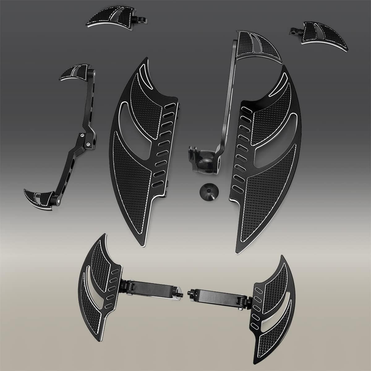 2008-2013 Roadking flhr black floorboards passenger footboards Shifter levers for Harley Electra Glide Road Glide Ultra FLTRU Foot boards highway pegs