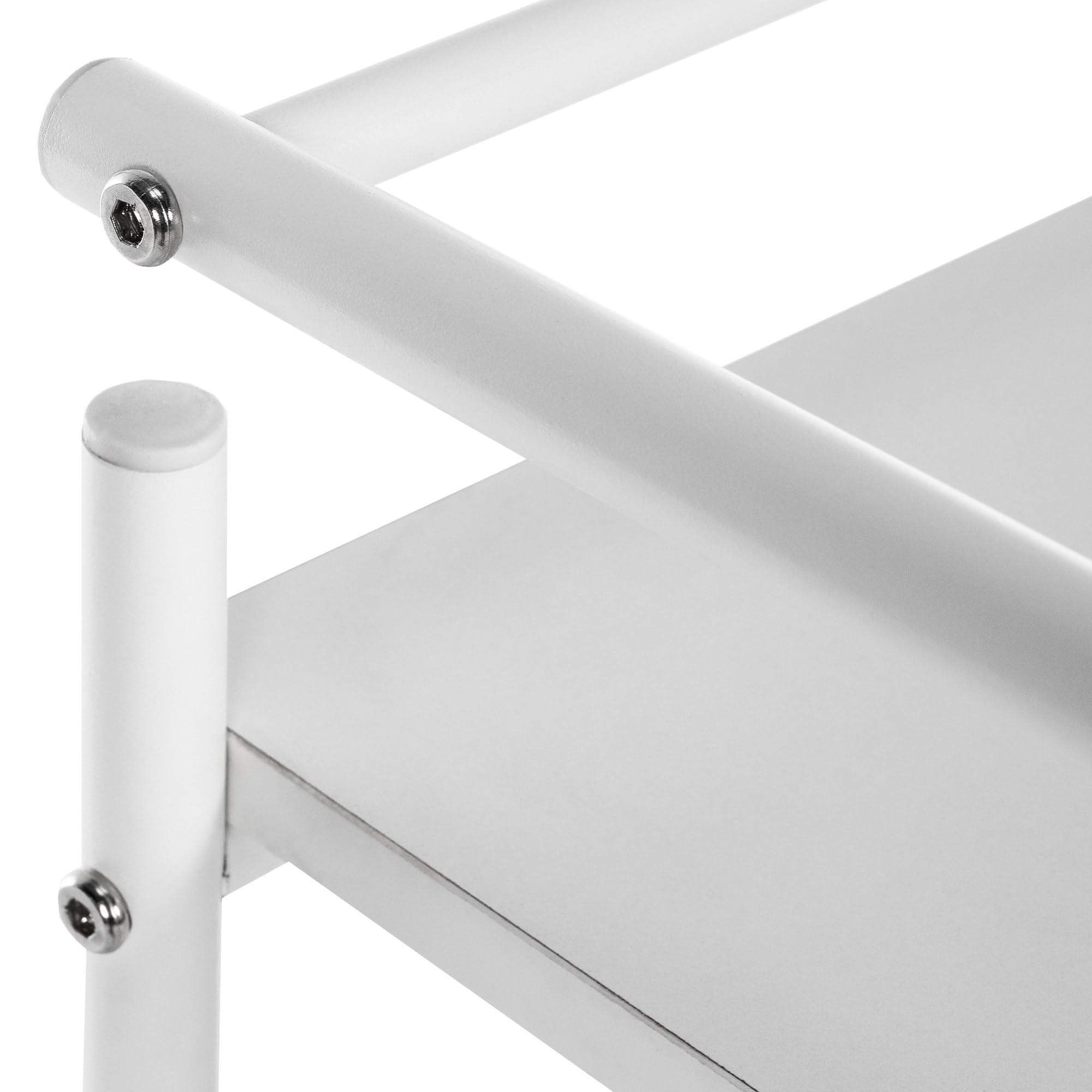 CLP Carro PL902 I Carro para aparatos con Ruedas I Carro para cosméticos con Tres estantes de Madera I Carro Multiuso, Color:Blanco