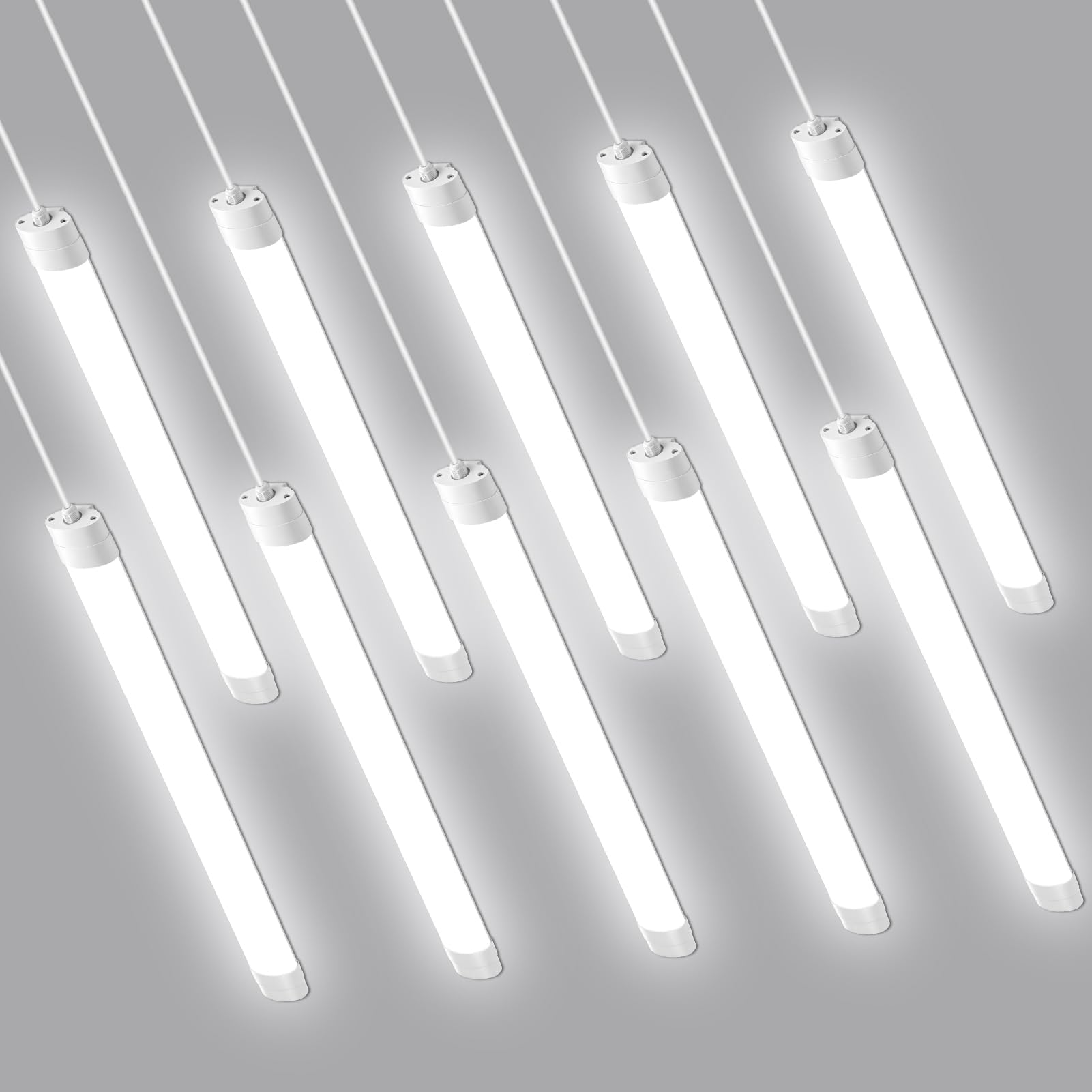 Keleef 10 Packs LED Batten Lights 3FT 30W 6500K Linkable LED Tube Light