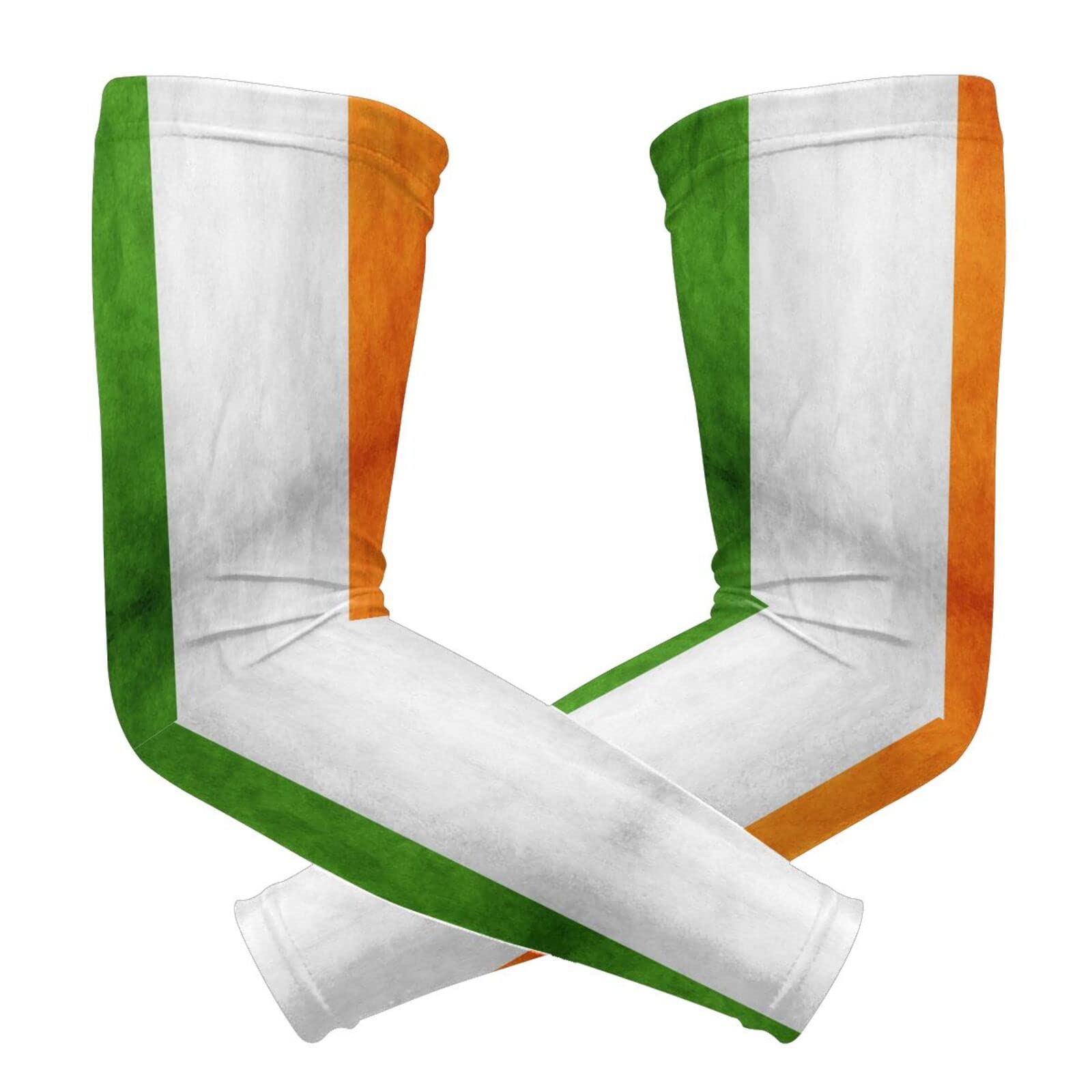 ZGXJJPP Irish Flag Arm Sleeves for Men and Women, Sleeves to Cover Arms for Men and Women